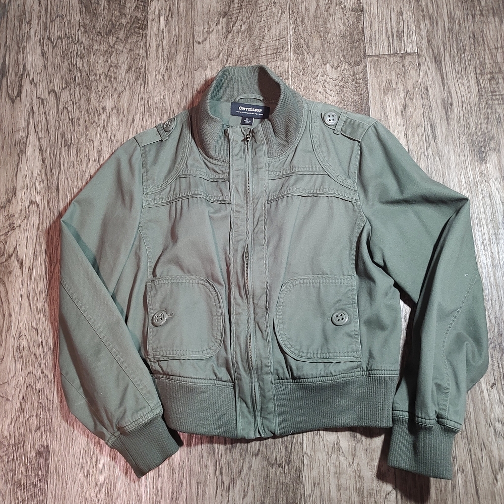 Coffee Shop Olive Green Bomber Jacket XL
